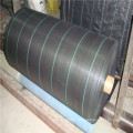 1*100m Fabric Roll Black 100%PP Weed Mat with Green Stripes